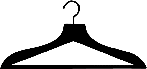 Clothes hanger silhouette vinyl sticker. Customize on line. Fashion Clothes 036-0548